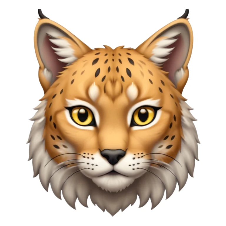 A high-resolution photo-realistic digital illustration of a majestic young lynx, chest upward  sticker