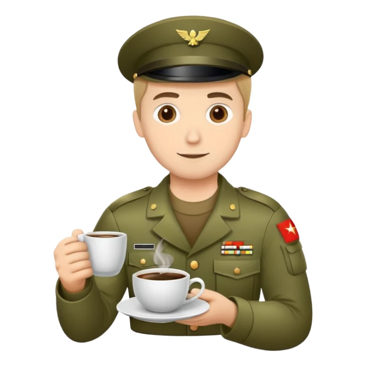 Hazme un soldado tomando una tasa de café  sticker