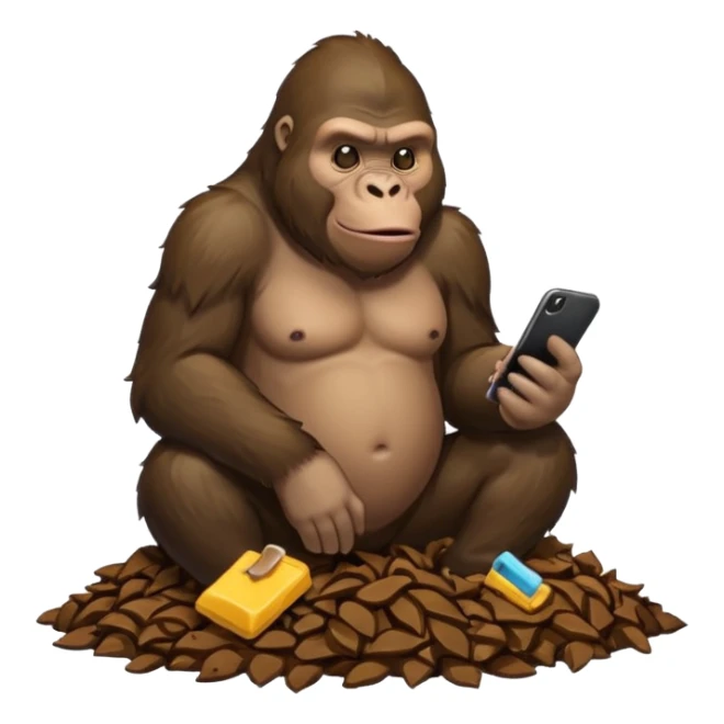 🦍 +💩 sticker 2d like phone emoji  sticker