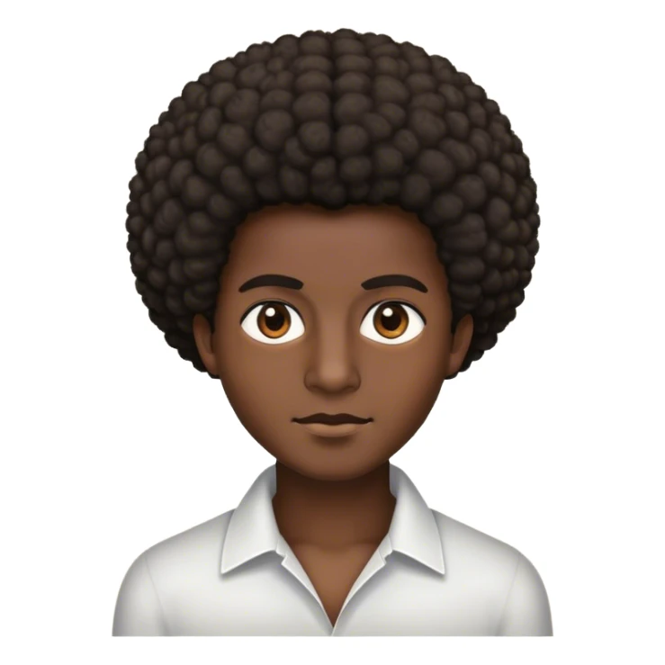 carnagione scura, capelli afro, occhi castani con taglio aguzzo sticker