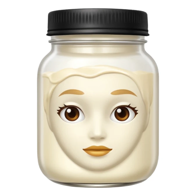 hair mask in a jar without face, only the white product WITHOUT FACE  sticker