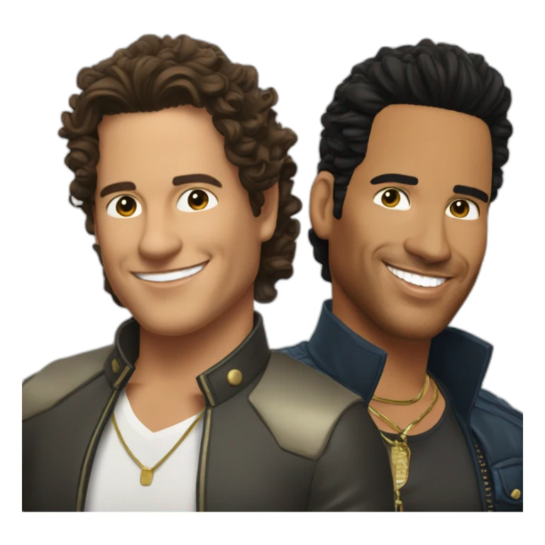 Carlos vives with a guy who looks like Romeo Santos sticker