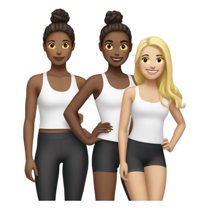 Four girls (two brunette two blonde) at soulcycle sticker