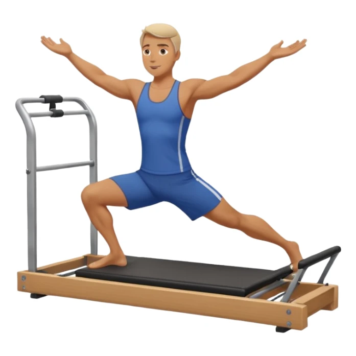 Man doing Pilates on the reformer sticker