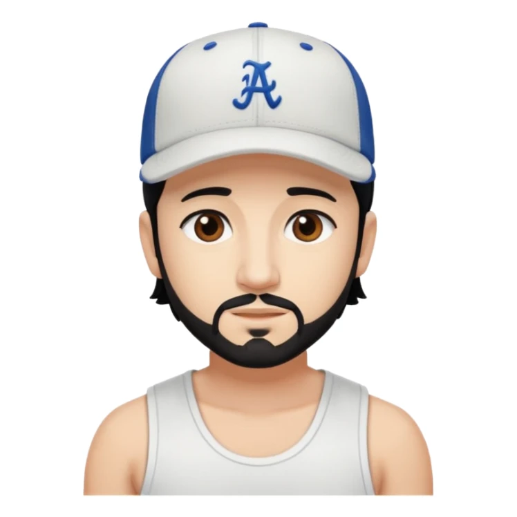 AJ McLean brown eyes, black hair, white tank top and hat sticker