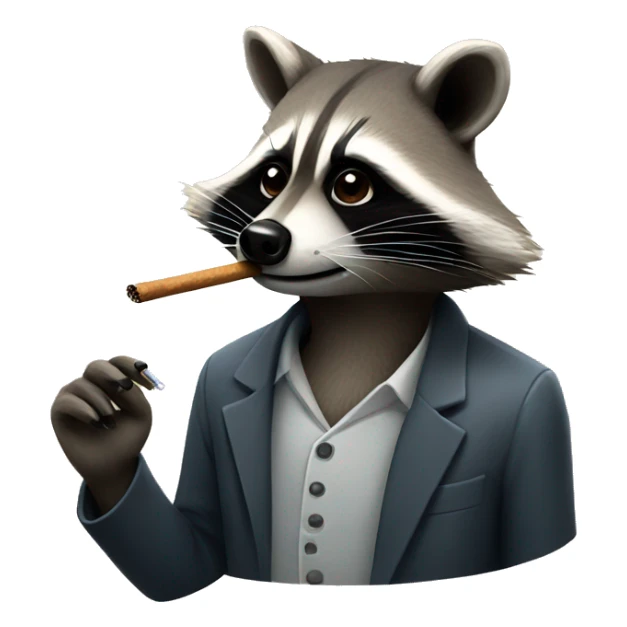 raccoon smoking sticker