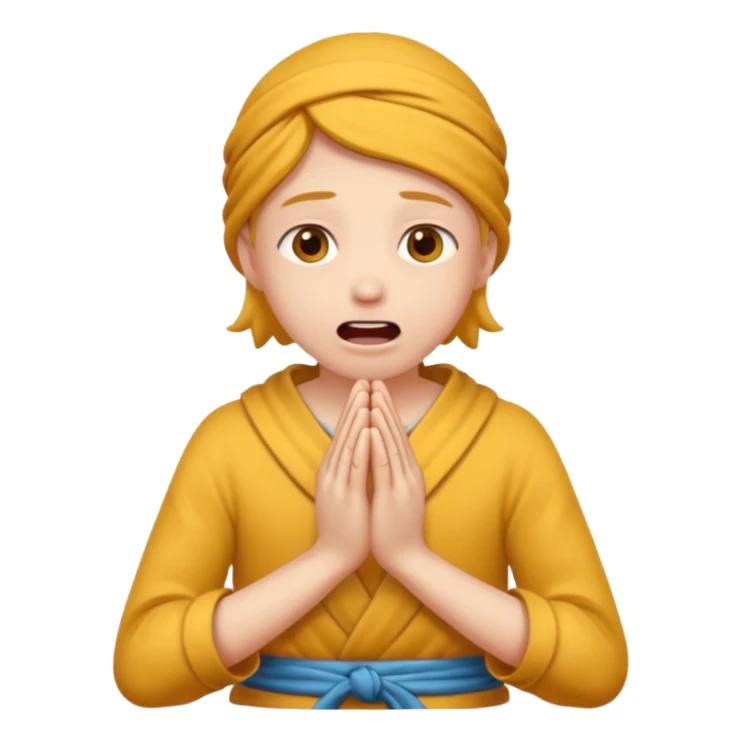 begging and pleading with clasped hands and open mouth sticker