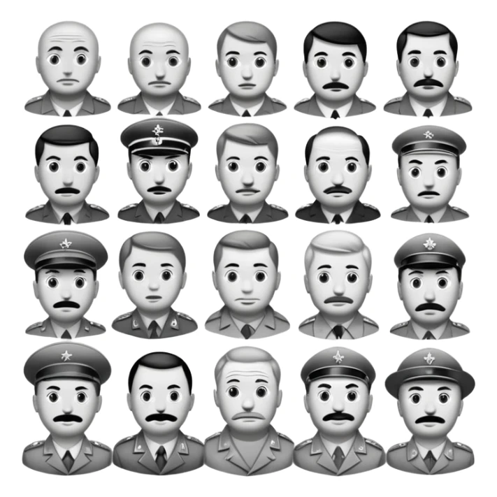 glorifying crime.

Deliverables:  
15 individual emoji files.  

Optional: A preview sheet showing all emojis together.

Inspiration: Soviet propaganda art, prison tattoo archives, films like "The Cold Summer of 1953", and gray-scale aesthetics of Gulag-era photography.

 sticker
