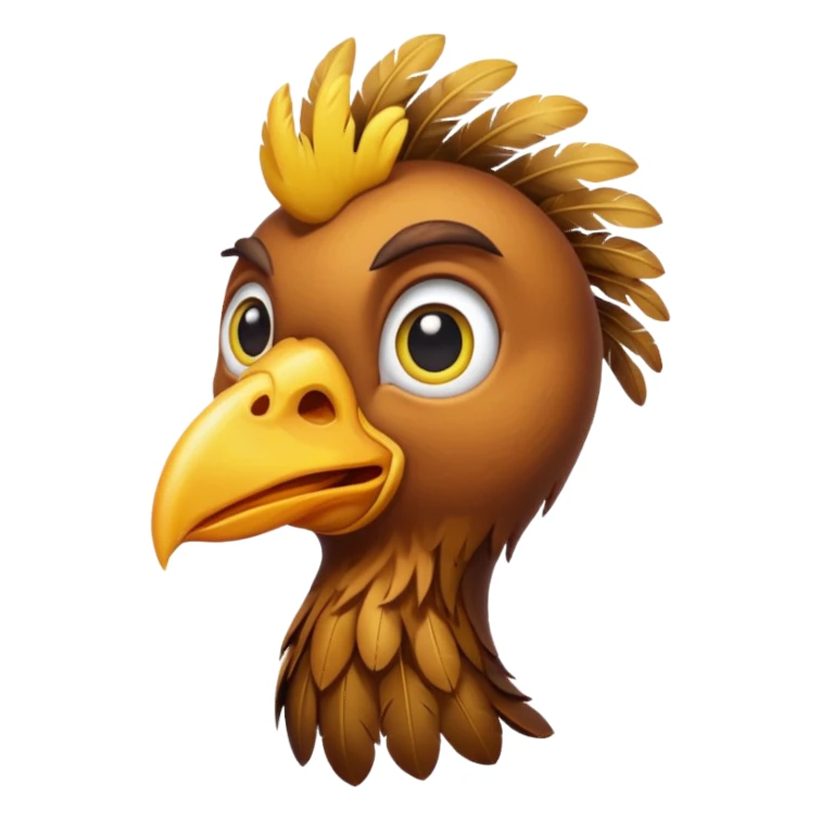 Skinny chicken with big eyes sticker