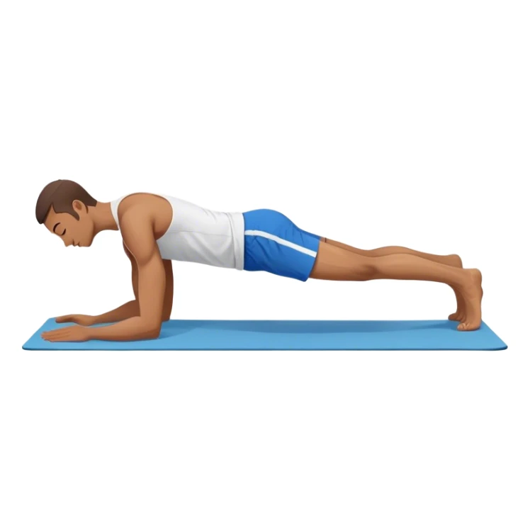 man with blue shorts Plank To Updog yoga sticker