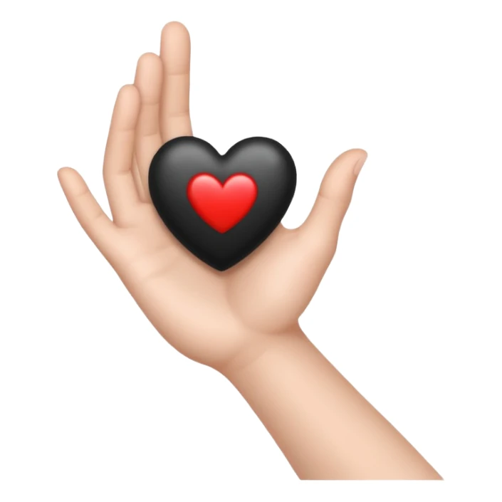  black and white heart on hand sticker