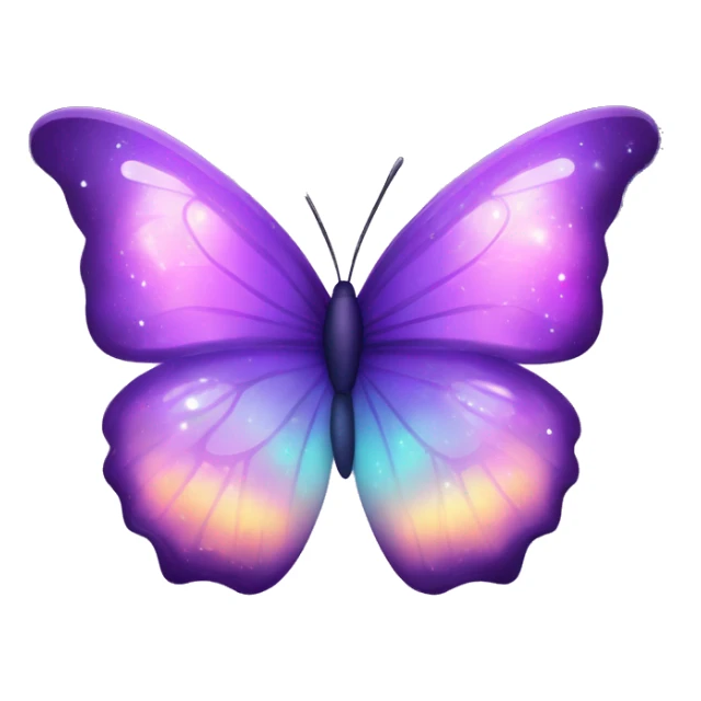 Glowing starry Pastel purple-gradient nebula galaxy butterfly sticker