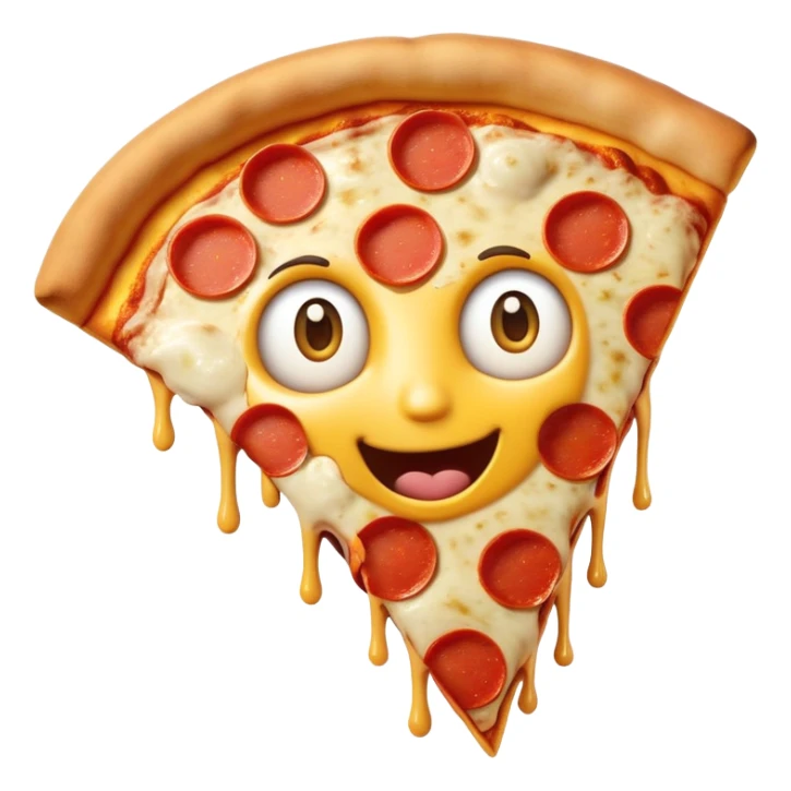 Emoji qui pleur tout en mangeant une pizza  sticker