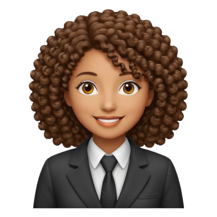 curly-haired woman in a suit sticker
