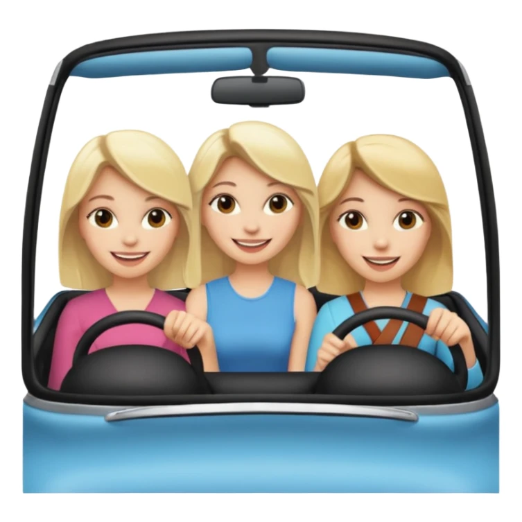 two blonde girls and a brunette girl in car sticker