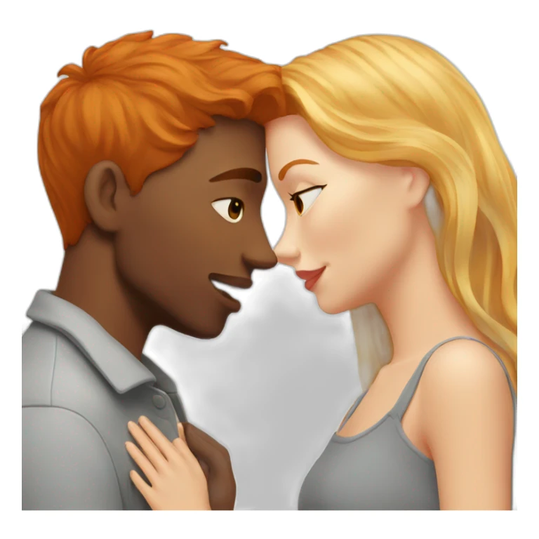 redhead girl kissing blondie man sticker