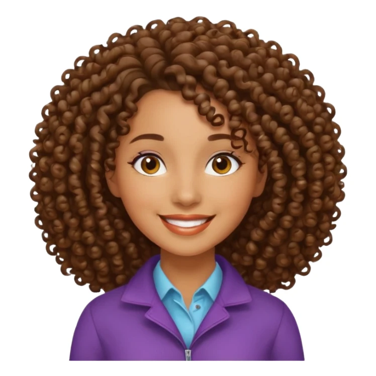 mixed race woman curl hair sticker