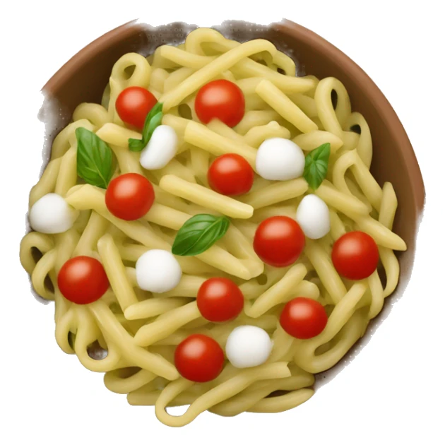 Bowl with pasta pesto with mozarella and tomato  sticker