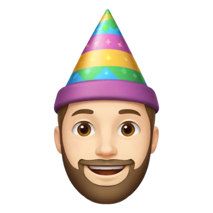 young man with a short beard, happy birthday boy sticker