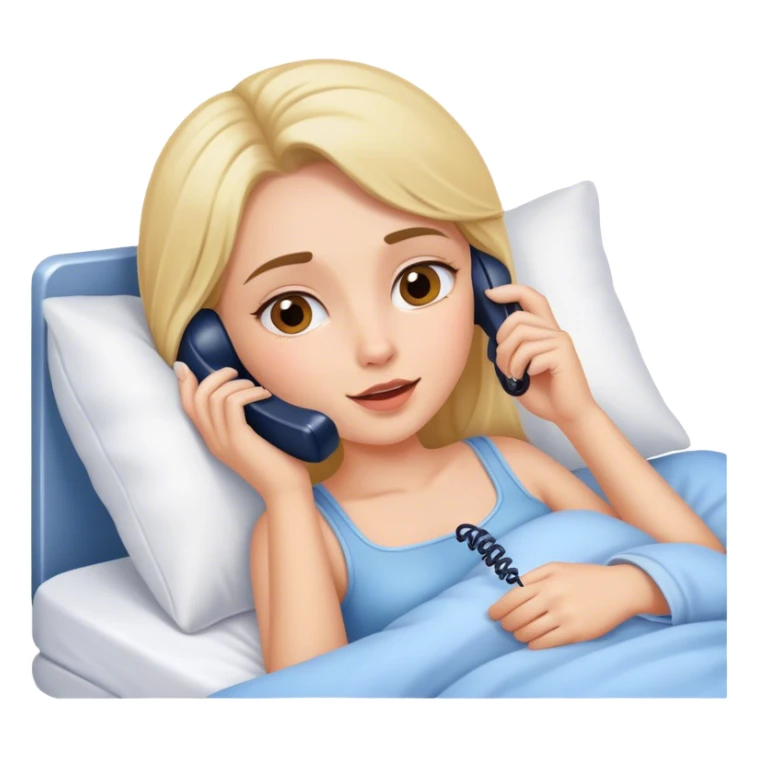 Girl on phone laying in bed sticker