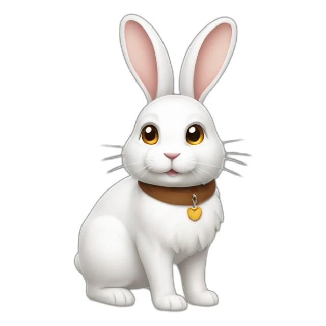 Lapin blanc avec taches marrons sticker
