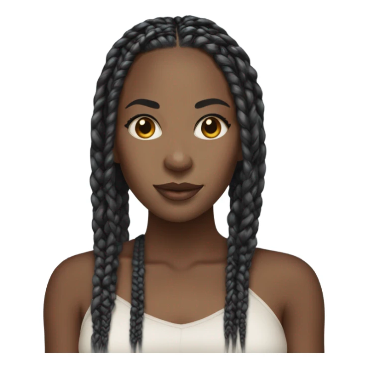 black woman with box braids sticker