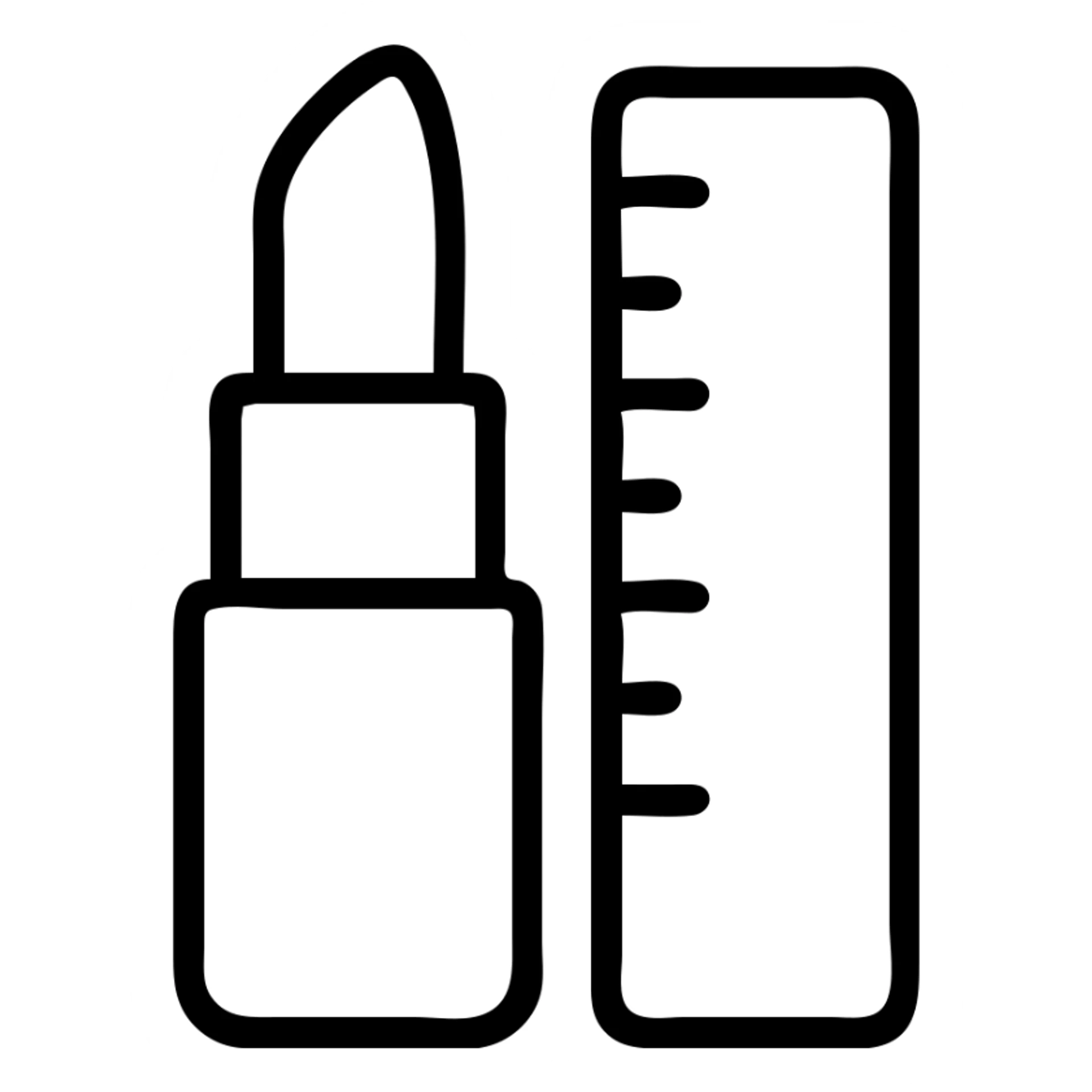 lipstick and a ruler sticker