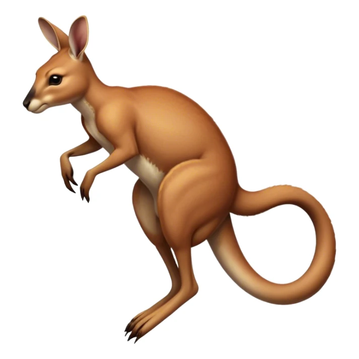 Full-body Australian Kangaroo – Cinematic-realistic Australian kangaroo, jumping with powerful hind legs and a muscular tail for balance. Its reddish-brown fur glows under the golden sunlight, ears perked and eyes alert.  sticker