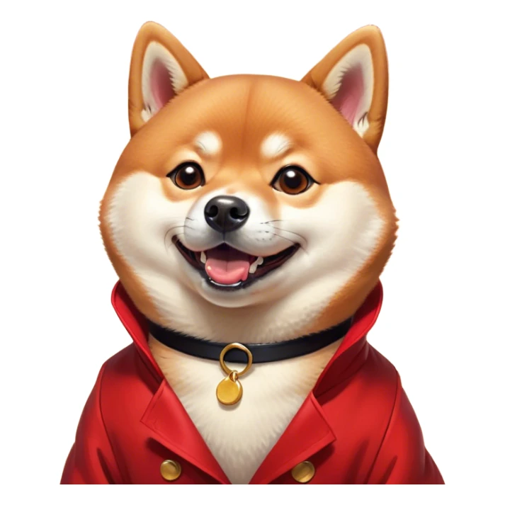 Cinematic Comical Shiba Inu Portrait Emoji, Head tilted dramatically with an exaggeratedly amused or surprised expression, featuring a striking red coat with a creamy underbelly, wide, expressive brown eyes filled with exaggerated disbelief, Simplified yet hilariously expressive features, highly detailed, glowing with a slightly sassy glow, high shine, dramatic yet playful, stylized with an air of cheeky defiance, bright and endearing, soft glowing outline, capturing the essence of a spirited and over-the-top companion, so meme-worthy it feels like it could side-eye its way into internet fame instantly! sticker