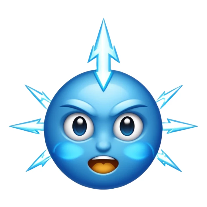 Rayos, centellas y con expresiones de furia azul sticker