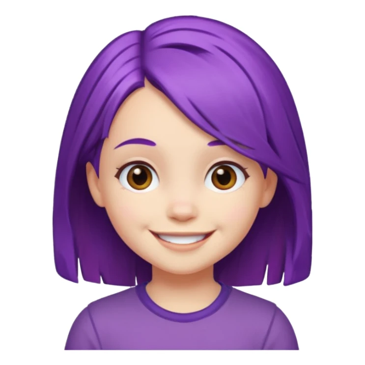 A 5-year-old girl with purple hair sticker