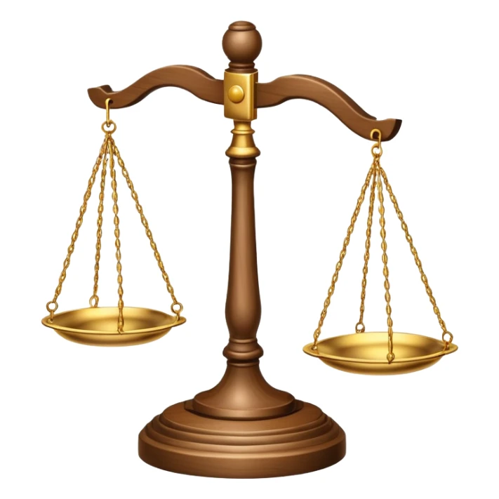 Scales of justice balanced with gavel sticker