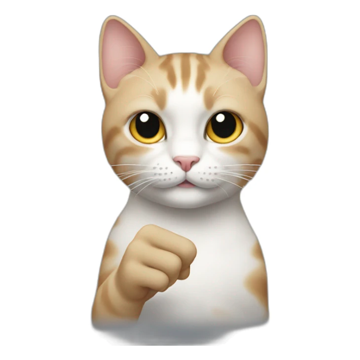 Cat that makes fingers of honor sticker
