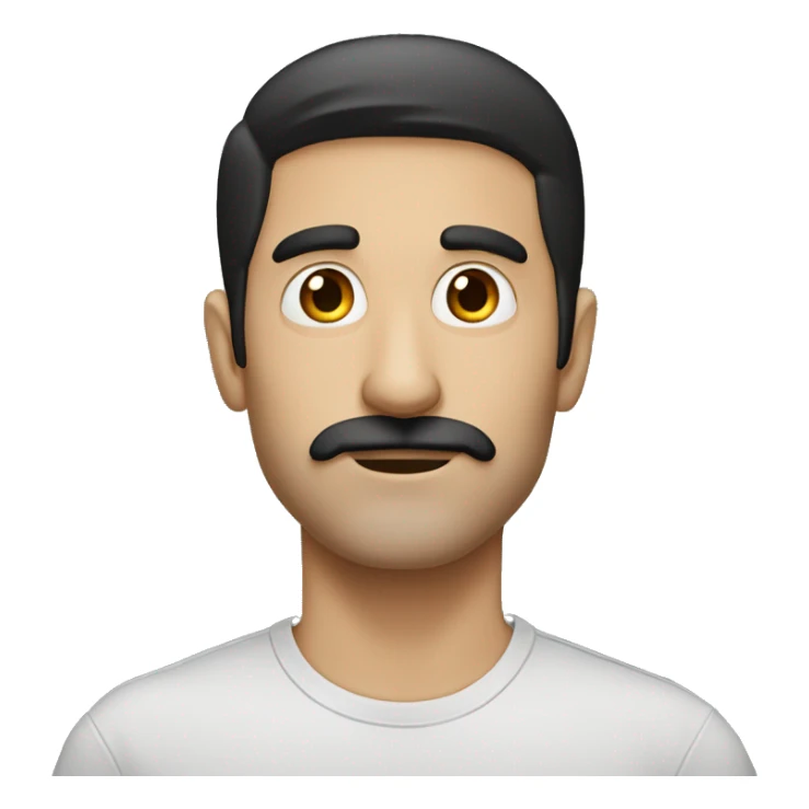 dark hair dark eye man with short mustache watching th  sticker