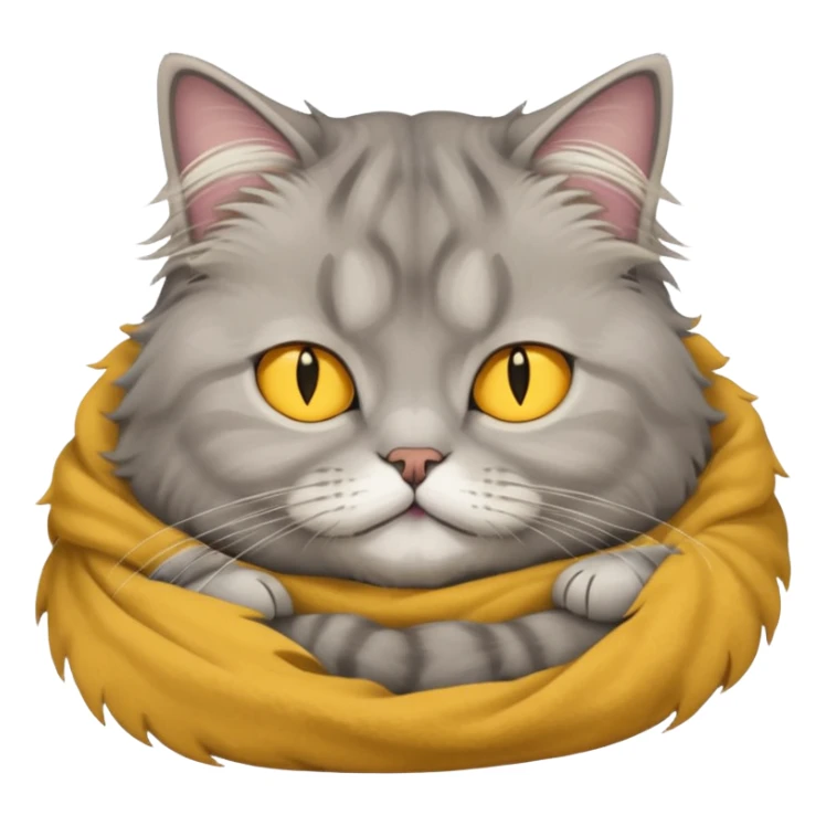 grey fluffy british long hair cat with yellow eyes ist sleeping sticker