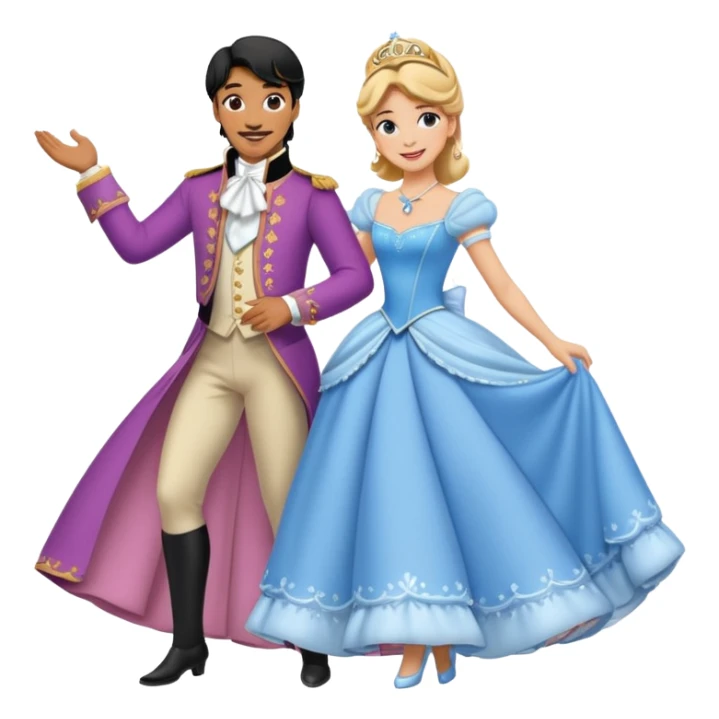 Prince and cinderella dancing sevillanas sticker