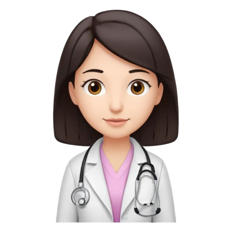 gastroenterologist with dark hair and brown eyes, light pink theme, variation 4 sticker