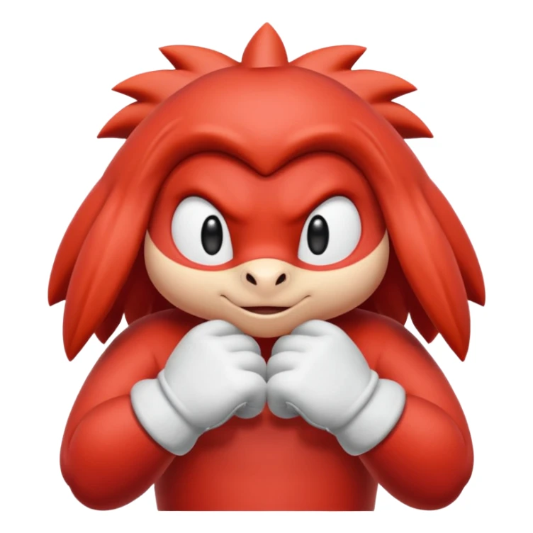 Sonic the hedgehogs friend knuckles a red animal with peach arms and white gloves sticker