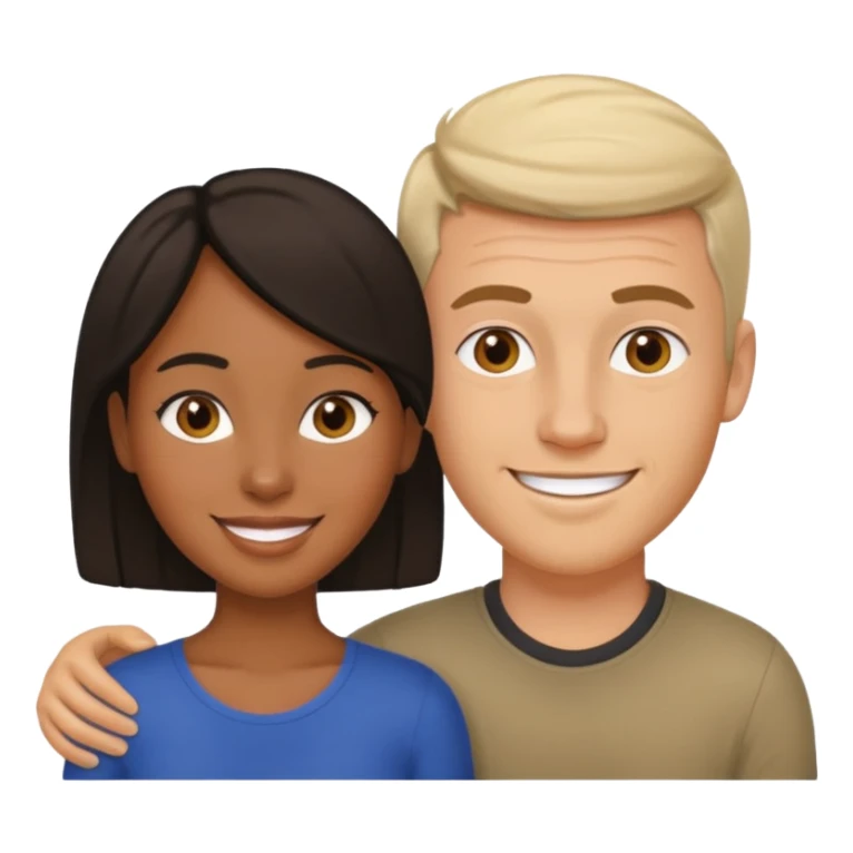 mixte couple black girl , white italian style man sticker
