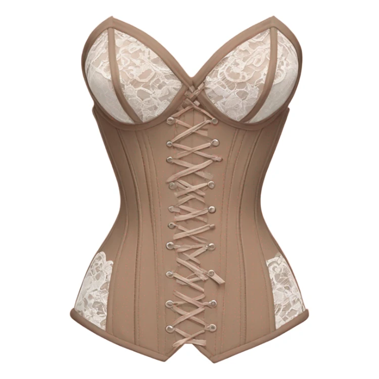 pastel brown lace corset sticker