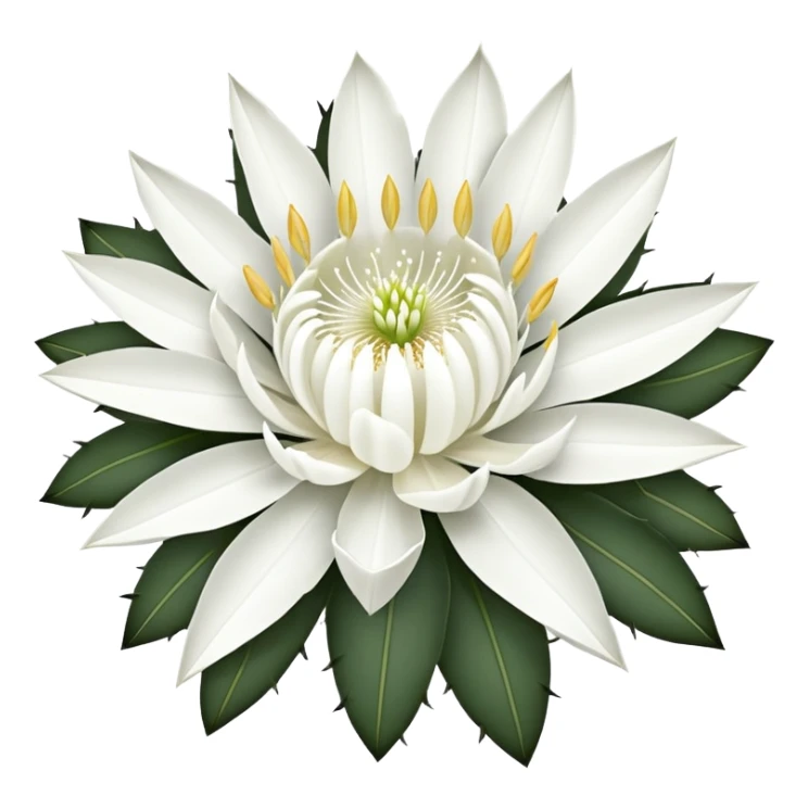 night blooming cereus flower, epiphyllum, white petals sticker