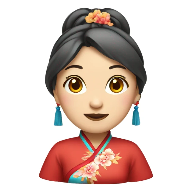 Chinese lady wear Chinese traditional clothes sticker