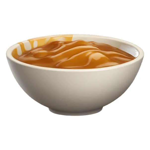 A single bowl of caramel sticker