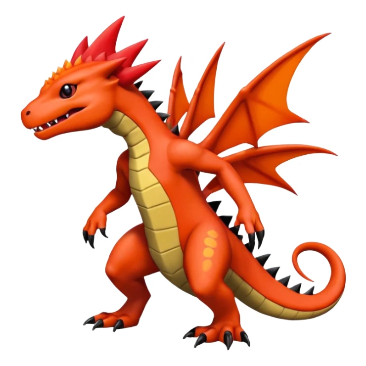 Guilmon-Salandit-Charmeleon-Fakémon-hybrid-creature (full body)  sticker