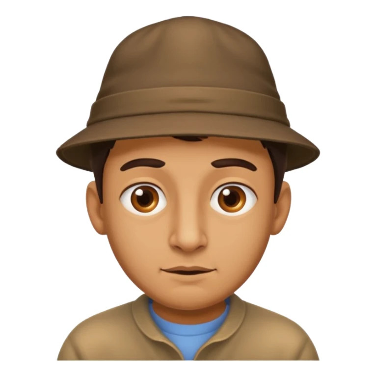 an ugly guy with an admiring look on hisface sticker