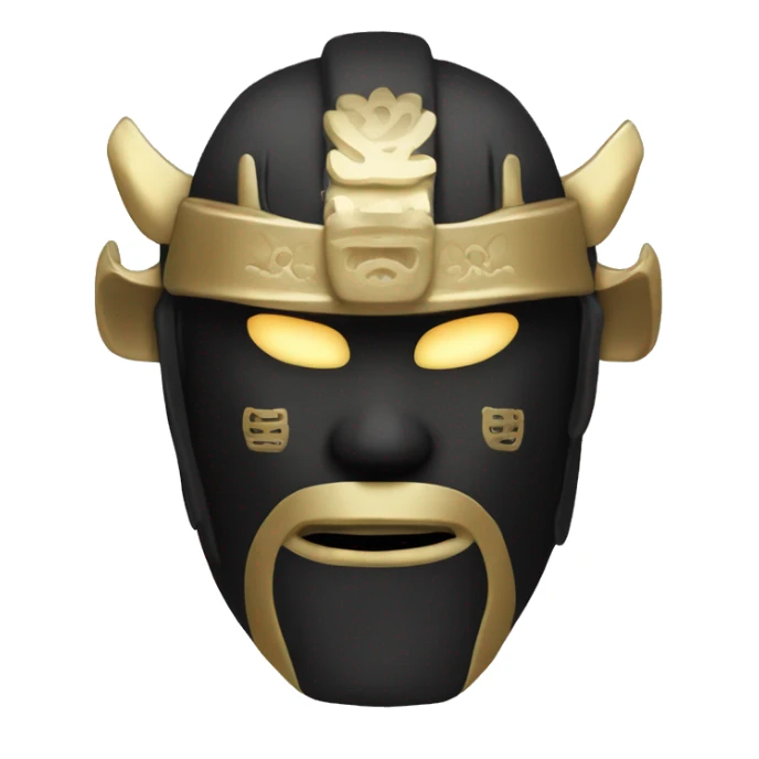 Black and gold Samurai with white oni mask. White glowing eyes sticker