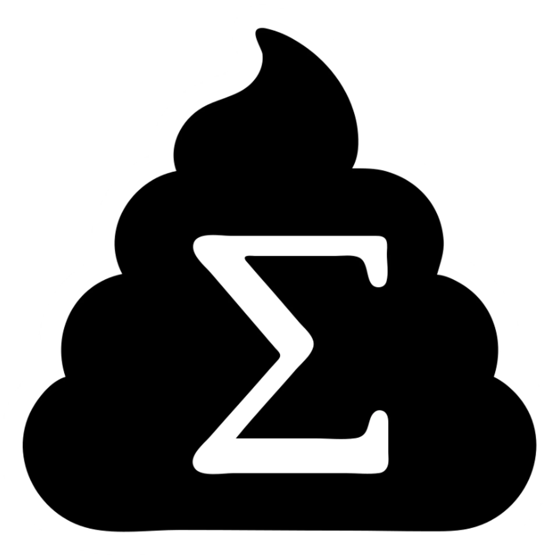 sigma poop, modern icon style, simple and bold sticker