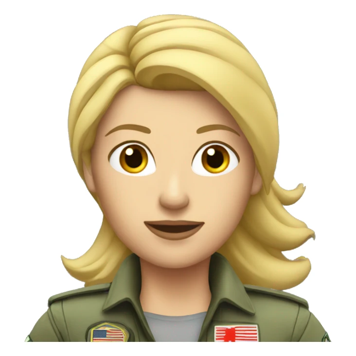 Woman fighter jet  pilot with blonde hair sticker
