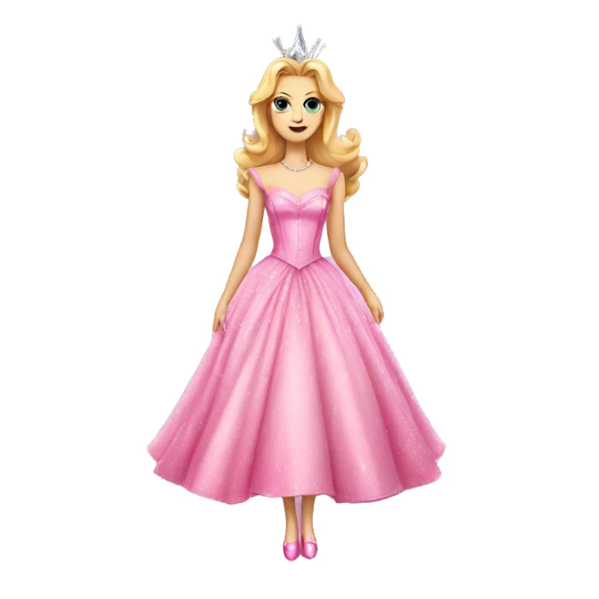 pink Glinda dress from wicked movie sticker