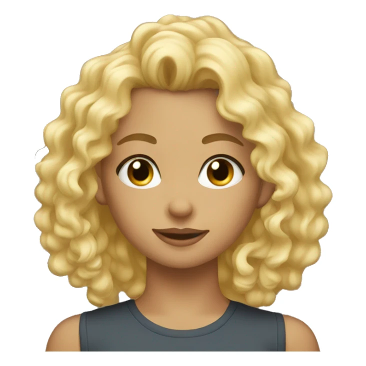 Fit blond curly girl sticker